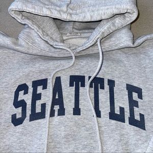 SOLD ON MERCARI Brandy Melville SEATTLE Christy Hoodie Gray Thick Fleece